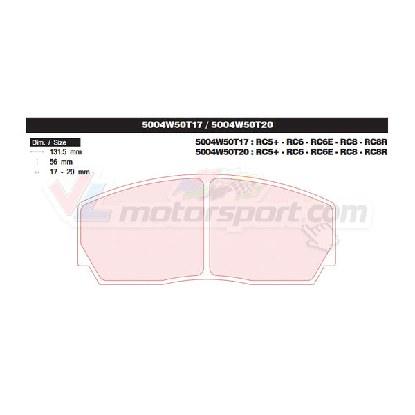 CL Brakes 5004W50T17 Jeu de plaquettes de frein