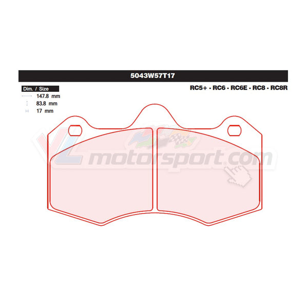 CL Brakes 5043W57T17 Jeu de plaquettes de frein